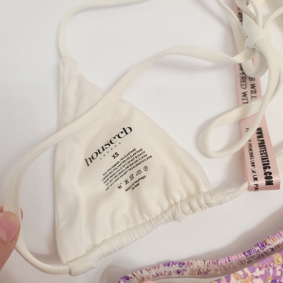 House of CB | NEW Delphi Ruched Bikini Bottom & Tropez Halter Bikini Top Size XS - Picture 5 of 7